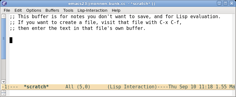 Emacs 23 just after I
started it